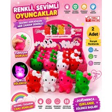 2 Adet Sesli Işıklı Plastik Hello Kitty Oyuncak  Eğlenceli Çocuk Oyuncağı