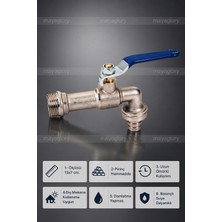 MAYAGLORY Aç Kapa 1/2 Küresel Bahçe Musluğu Pirinç Hammedde 13 x 7 cm Uzun Ömürlü ve Dayanıklı Tasarım