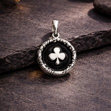 Ebrar Silver Gümüş Sinek Figürlü Kolye Ucu 925 Ayar Gümüş Mini Sinek Figürlü Unisex Iskambil Kartı Kolye Ucu