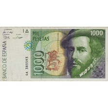 Banknoting Ispanya 1000 Peseta 1992 Çok Temiz.