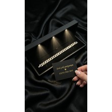 Livora Jewelry Işıklı Kutulu Hediye Orijinal 925 Ayar Gümüş Zirkon Taşlı Gurmet Zincir Unisex Bileklik