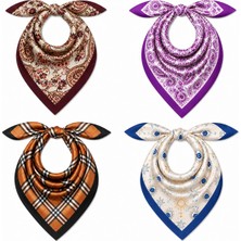 Mavi Masal 4'lü Kadın Fular Seti Ve Bandana