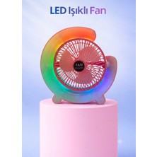 Limmy LED Işıklı Ev Ofis Soğutucu Pervane Fan Taşınabilir Şarjlı Masaüstü Fan - 1 Adet
