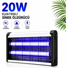 Raylax Elektrikli Uv Sinek Öldürücü Zincirli Askılı (20W) Güçlü Sivrisinek Tuzağı Sessiz Etkili Böcek Öldürücü Cihaz