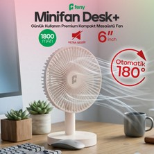Feny F75 Şarjlı Masaüstü Vantilatör 6 Inç 180° Döner Başlıklı 3 Hız Kademeli Güçlü Soğutucu Fan