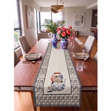 Nunuteks Mocha Desenli Dekoratif Runner - 40X140 cm