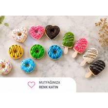Çemi 7’li Sevimli Donut ve Çubuk Dondurma Tasarımlı Güçlü Buzdolabı Magnet Seti