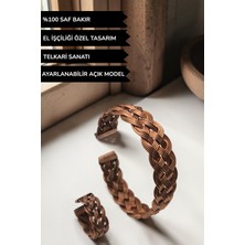 Bulu'us Accessories %100 Saf Bakır Telkari Sanatı El Işçiliği Kadın Bileklik ve Yüzük Takımı-Sevgiliye Anneye Hediye