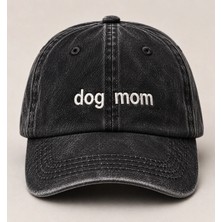 "dog Mom" (Köpek Annesi) Minimal Nakışlı Vintage Yıkamalı Beyzbol Şapkası