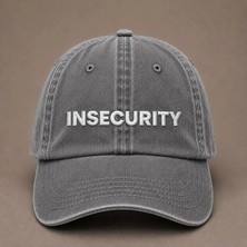 "ınsecurıty" Ironik Nakışlı Vintage Yıkamalı Beyzbol Şapkası