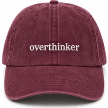 "overthinker" Estetik Söz Nakışlı Vintage Yıkamalı Beyzbol Şapkası
