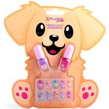 Xplote Fun Puppy Kız Çocuk Takma Tırnak Su Bazlı Oje Seti