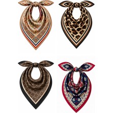 Mavi Masal Şıklık Serisi 4 Lü Kadın Fular Set Ve Bandana Şık Aksesuar