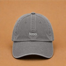 Honey (Tatlım) Nakışlı Vintage Yıkamalı Kep Şapka
