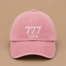 777 Luck Melek Sayısı Yazılı Eskitme Yıkamalı Şapka