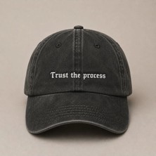 "trust The Process" (Sürece Güven) Motivasyon Işlemeli Vintage Yıkamalı Beyzbol Şapkası