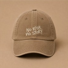 No Risk No Story (Risk Yoksa Hikaye Yok) Nakışlı Vintage Yıkamalı Kep Şapka