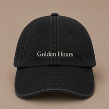 Kadın Estetik Golden Hour Yazılı Eskitme Yıkamalı Şapka
