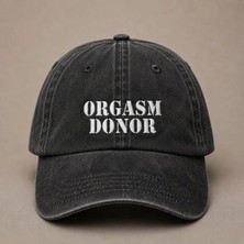 "orgasm Donor" Yetişkin Mizahı Nakışlı Vintage Yıkamalı Beyzbol Şapkası