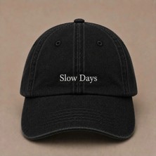 Slow Days Nakışlı Vintage Yıkamalı Kep Şapka