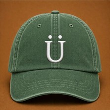 Kişiye Özel "ü" Baş Harf Nakışlı Vintage Yıkamalı Beyzbol Şapkası