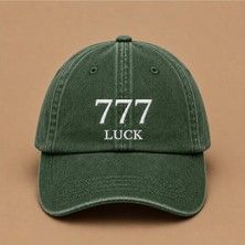 777 Luck Melek Sayısı Yazılı Eskitme Yıkamalı Şapka