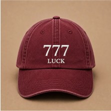 777 Luck Melek Sayısı Yazılı Eskitme Yıkamalı Şapka