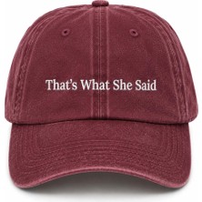 "that's What She Said" Yazılı Eskitme Yıkamalı Kep Şapka