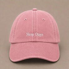 Slow Days Nakışlı Vintage Yıkamalı Kep Şapka