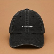Excuse Me (Pardon) Nakışlı Vintage Yıkamalı Kep Şapka