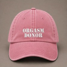 "orgasm Donor" Yetişkin Mizahı Nakışlı Vintage Yıkamalı Beyzbol Şapkası