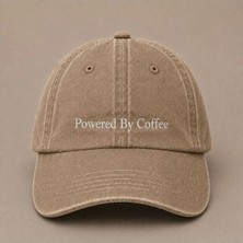 Powered By Coffee Nakışlı Vintage Yıkamalı Kep Şapka