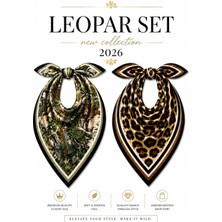 Mavi Masal 2 Li Leopar Kadın Fular Set