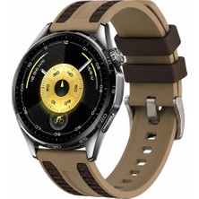 MMP Shop Huawei Watch Gt3 / Gt4 / Gt5 / Gt5 Pro / Gt6 / Gt6 Pro 46MM Uyumlu Tokalı Desenli Silikon Kordon