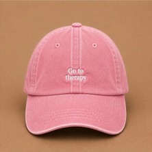 Go To Therapy (Terapiye Git) Nakışlı Vintage Yıkamalı Kep Şapka
