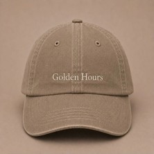 Kadın Estetik Golden Hour Yazılı Eskitme Yıkamalı Şapka