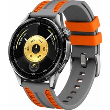 MMP Shop Huawei Watch Gt3 / Gt4 / Gt5 / Gt5 Pro / Gt6 / Gt6 Pro 46MM Uyumlu Tokalı Desenli Silikon Kordon