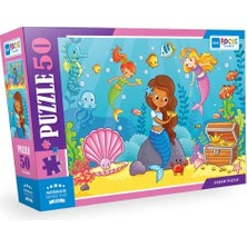 Defne Store Blue Focus - Mermaid (Deniz Kızı) - Puzzle 50 Parça