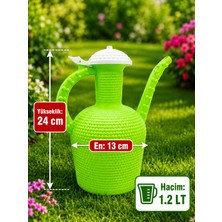 Padilon 1.2 Litre Su Ibriği Kapaklı Plastik Ibrik Kabartma Desenli Koku Yapmaz Dayanıklı
