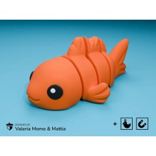 swordslife Cute Flexi Goldfish (Toy, Keychain & Magnet) - Premium 3D Baskı Dekoratif Ürün
