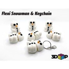 swordslife Flexi Snowman & Keychain - Print/place No Supports - Premium 3D Baskı Dekoratif Ürün