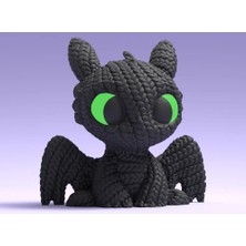 swordslife Cute Toothless Night Fury Knitted - Premium 3D Baskı Dekoratif Ürün