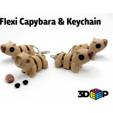 swordslife Flexi Capybara & Keychain - No Supports - Premium 3D Baskı Dekoratif Ürün
