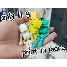 swordslife Minecraft Print-In-Place Highly Articulated Skeleton Keychain/pendant - Premium 3D Baskı Dekoratif Ürün