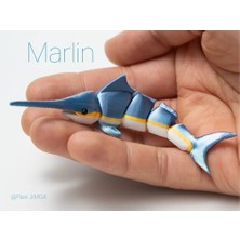 swordslife Mini Swordfish – Articulated & Keychain - Premium 3D Baskı Dekoratif Ürün