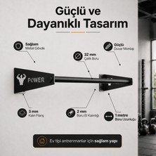 Fatih Metal Dekorasyon Barfiks Aleti - Barfiks Demiri - Barfix Çubuğu - Demir Bar(Siyah) (Power)