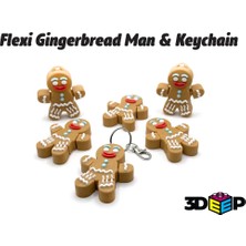 swordslife Flexi Gingerbread Man & Keychain - No Supports - Premium 3D Baskı Dekoratif Ürün