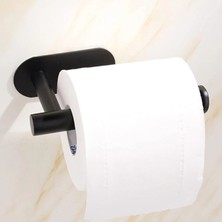 Colezium Kendinden Yapışkanlı Tuvalet Kağıtlığı – Mat Siyaodern Banyo Rulo Askısı