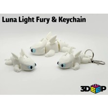 swordslife Flexi Luna Light Fury Dragon Toothless & Keychain - Premium 3D Baskı Dekoratif Ürün