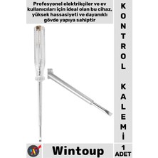 Wintoup #kontrolkalemi Profesyonel Dayanıklı Tadilat Voltaj Test Ölçüm Cihazı Düz Uçlu Kontrol Kalemi 190 mm
